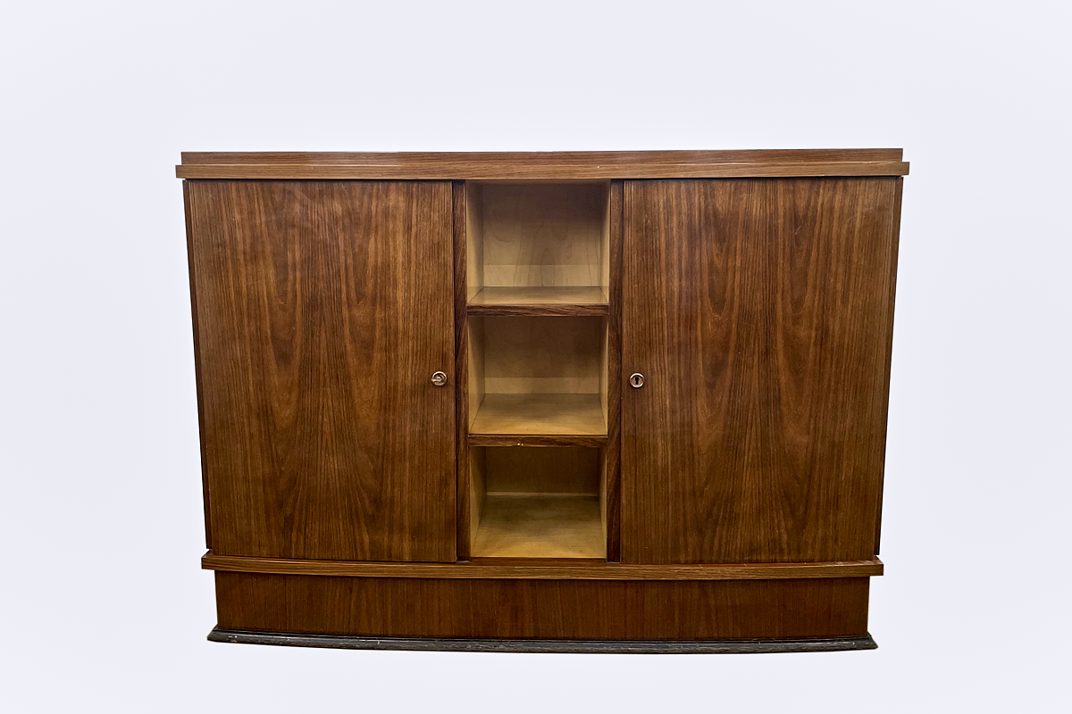 Art Deco chest of drawers / bar in rosewood from France around 1935 with an open compartment