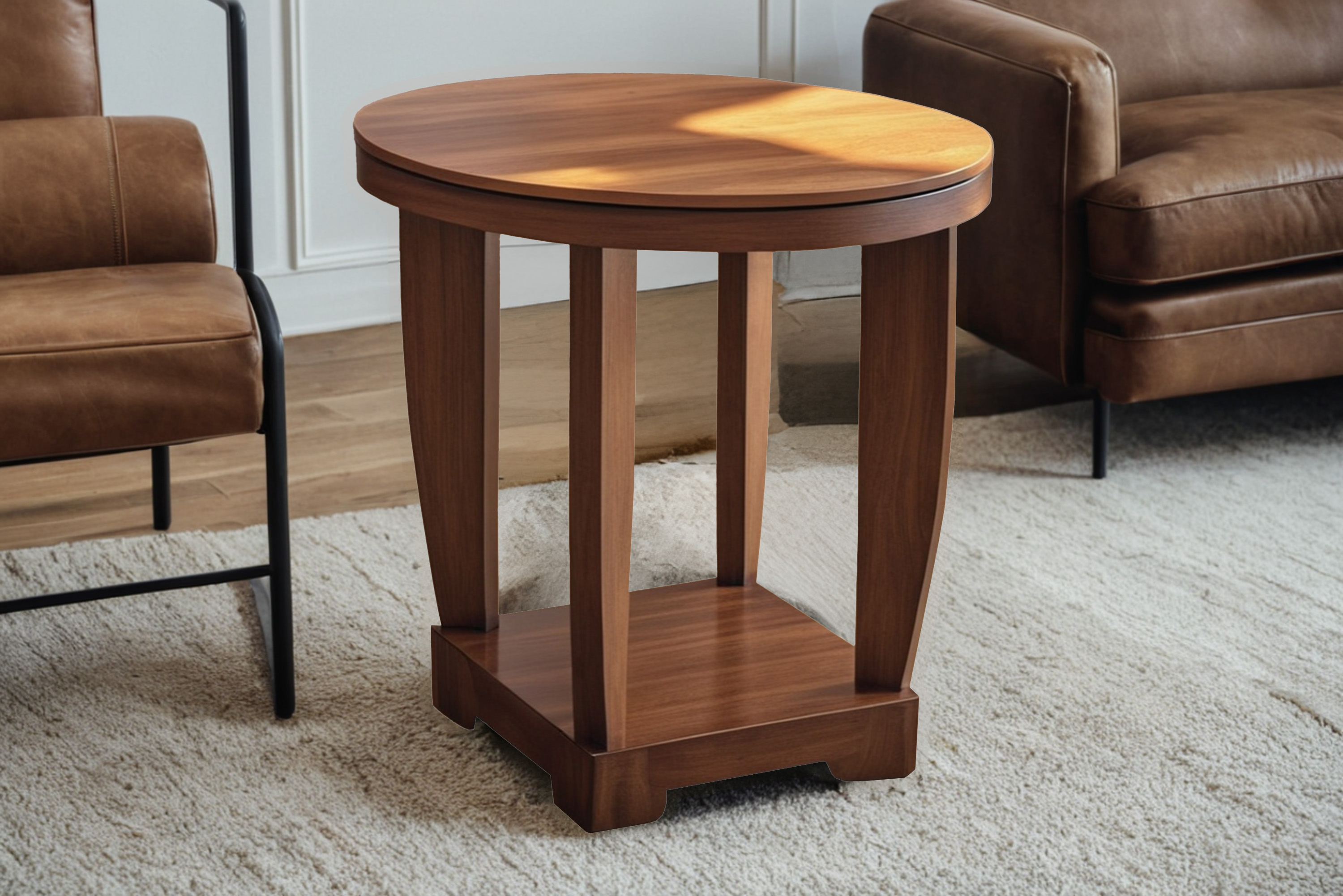 Art Deco side table with walnut