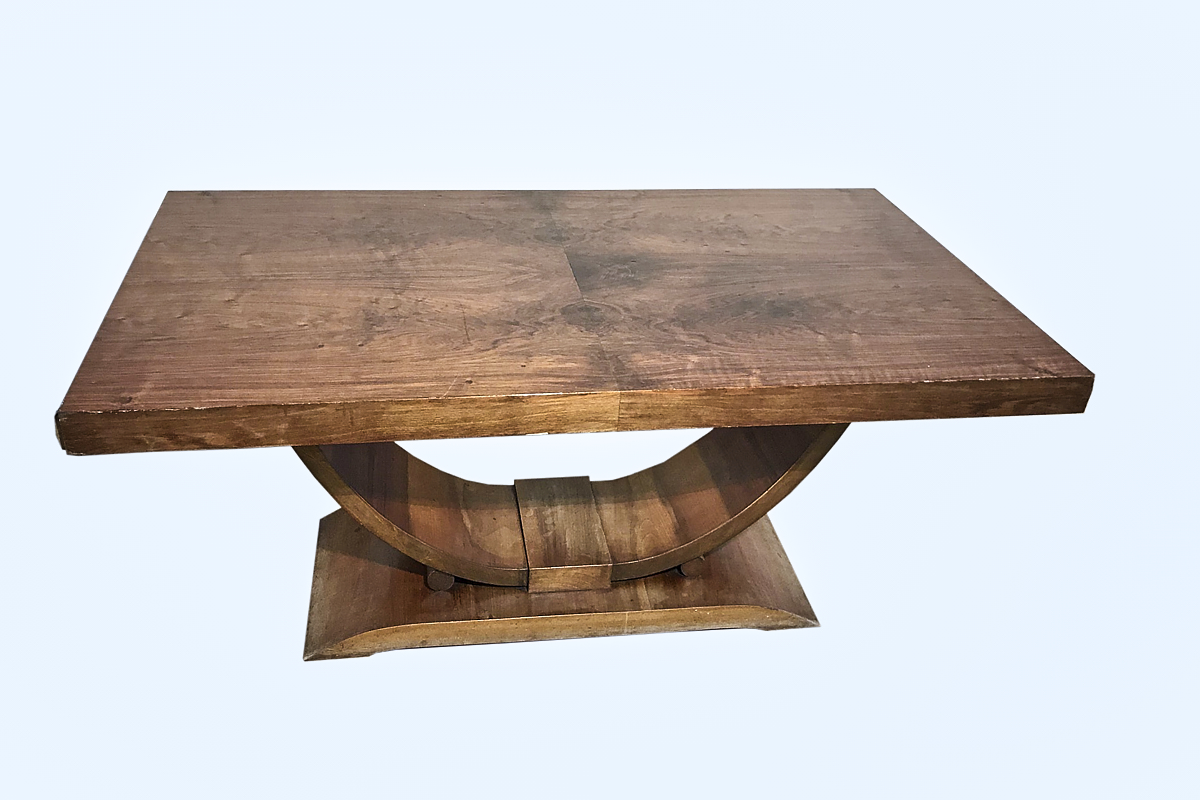 Art Deco gondola table with walnut from France