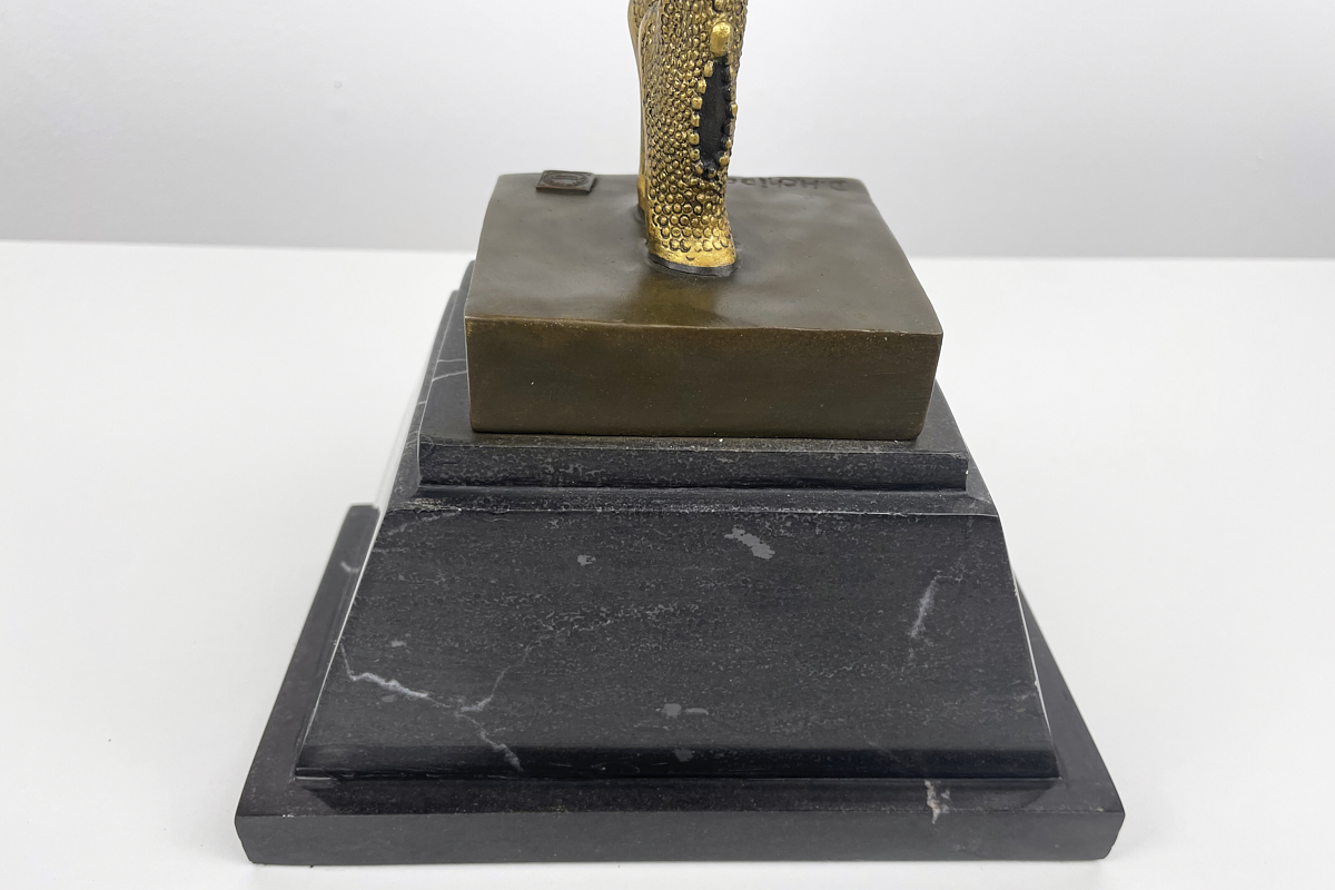 Golden Bronze Sculpture, Dancer "Dourga" by D.H. Chiparus