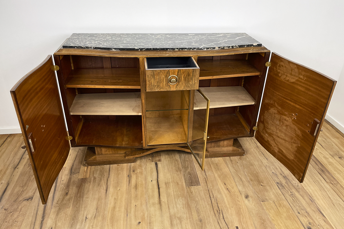 Art Deco sideboard from Paris around 1925 with walnut veneer