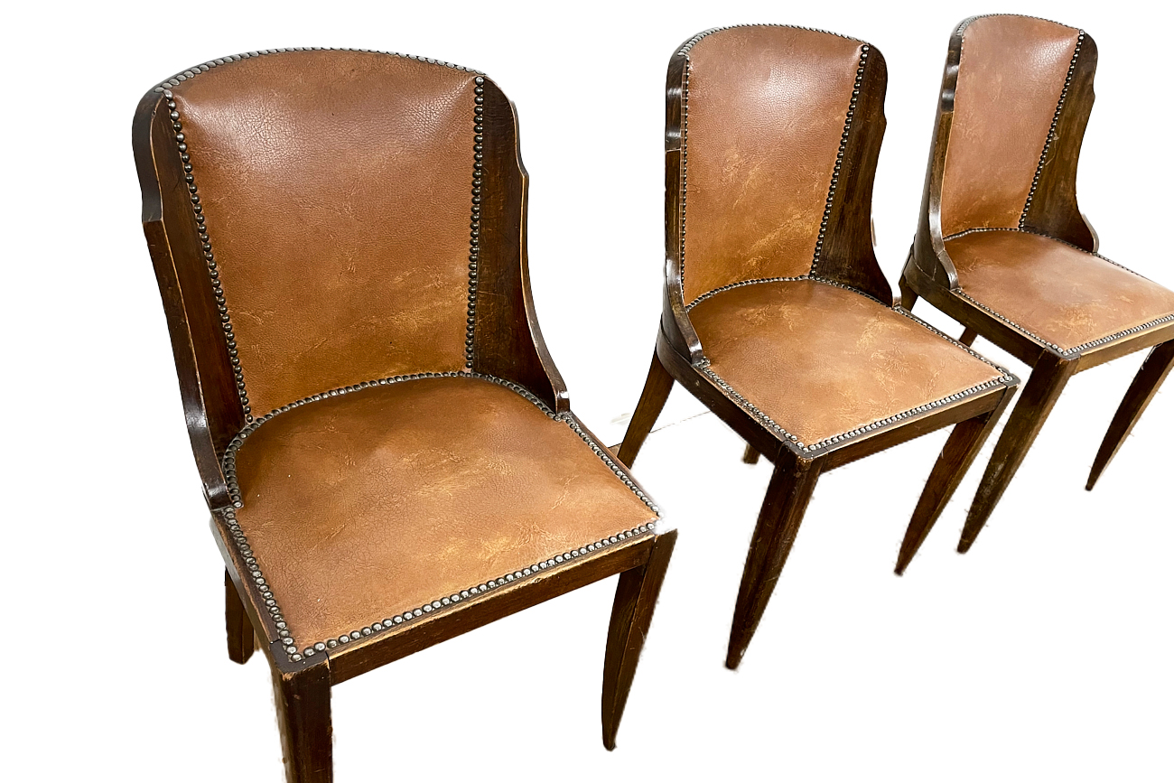 6 gondola chairs Art Deco around 1930 from France
