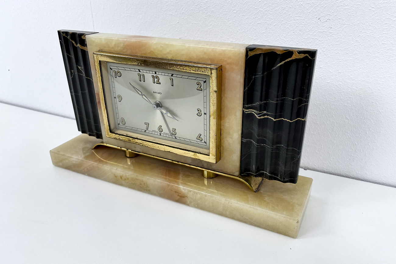 Art Deco clock in marble from Paris "Bayard - Henri Rupp"