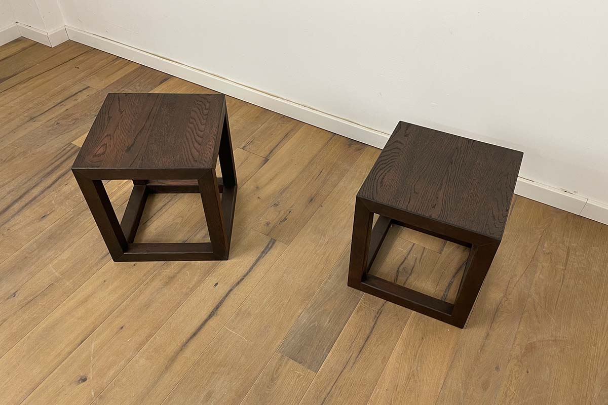 Side tables in dark oak