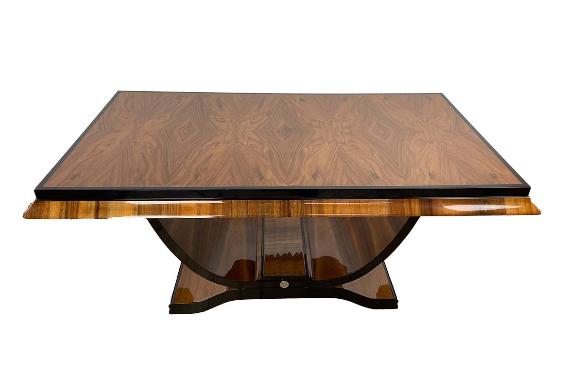 Art Deco dining table / gondola table from Paris around 1925, a very rare and valuable version