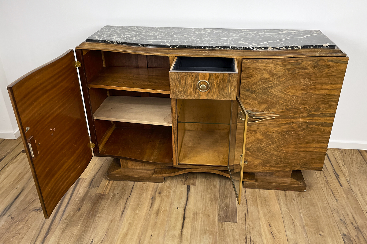 Art Deco sideboard from Paris around 1925 with walnut veneer
