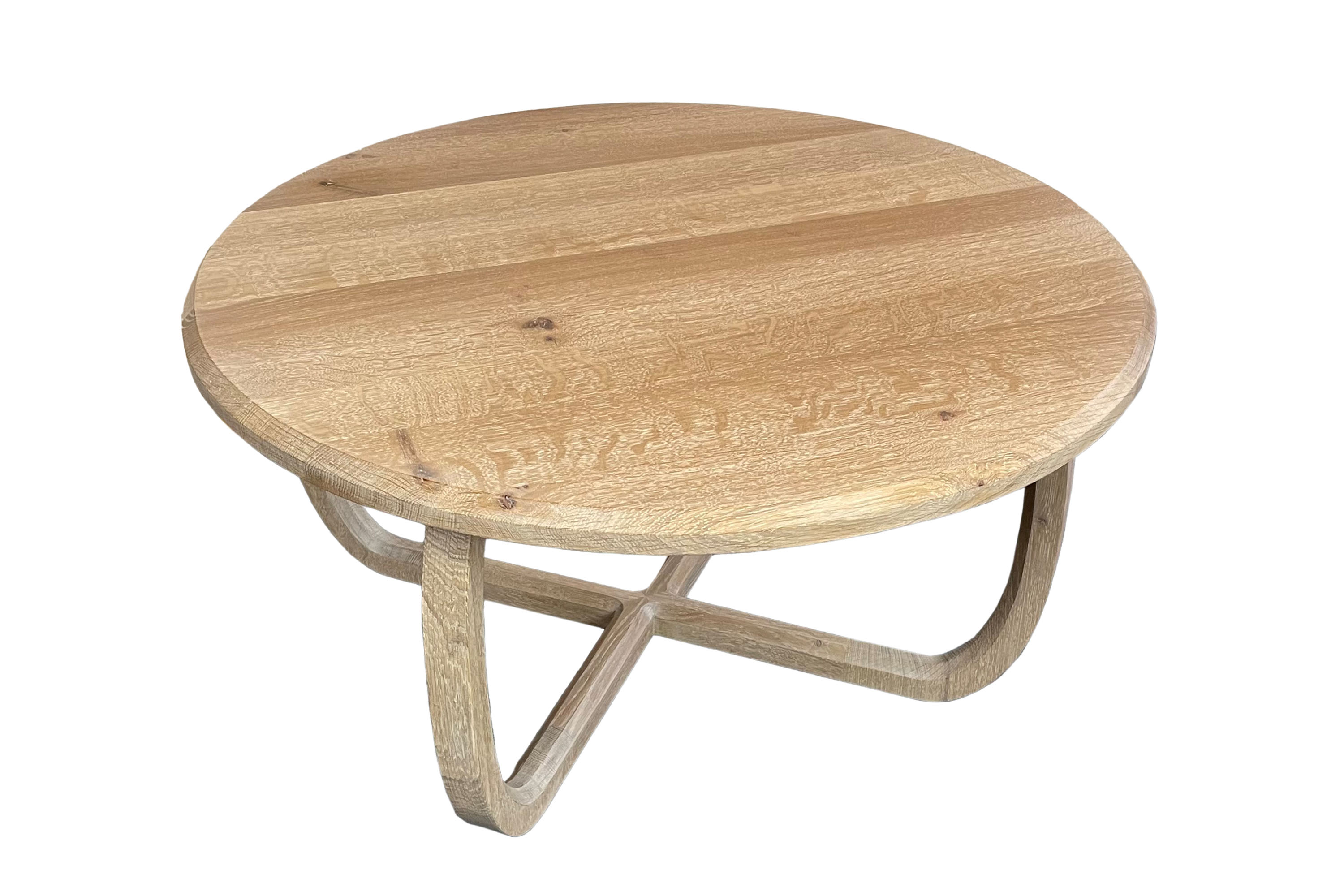 Modern coffee table made of oak with delicate legs