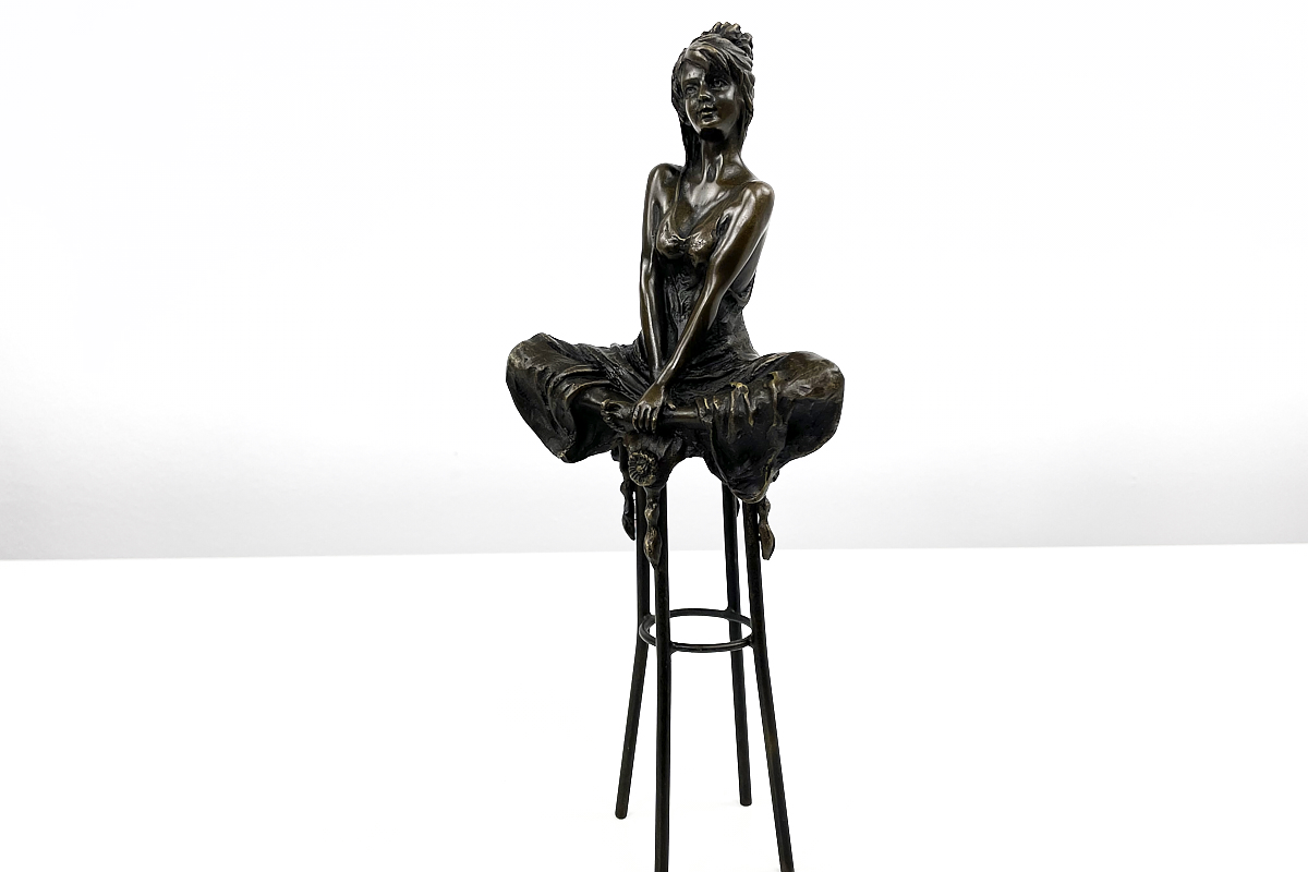 Bronze figure: woman on the stool