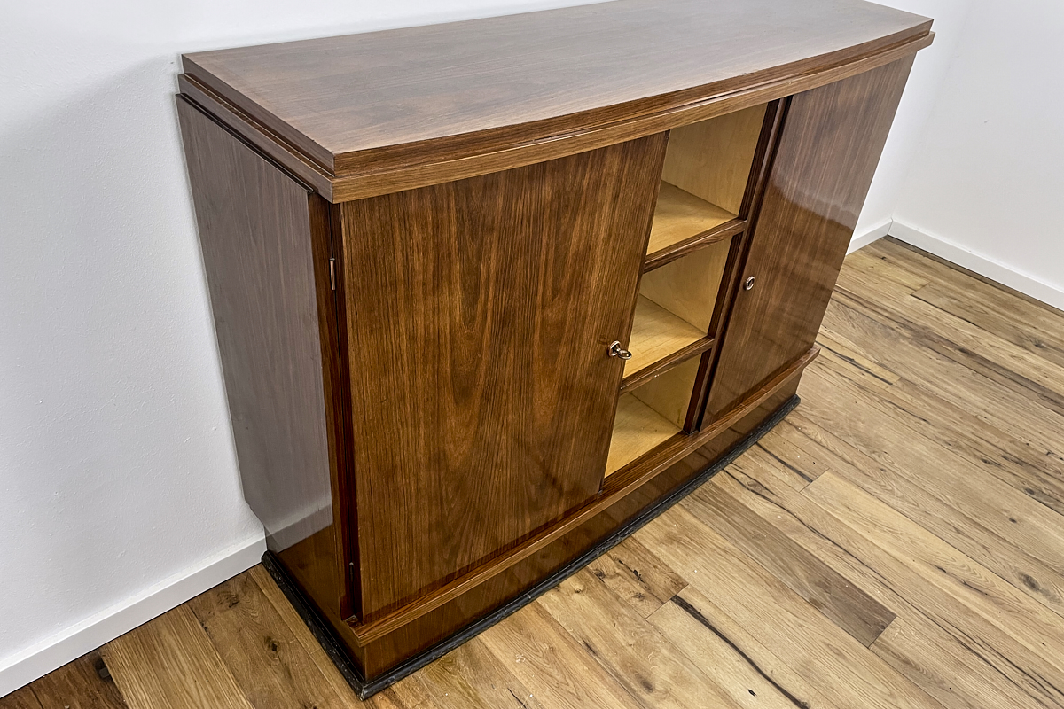 Art Deco chest of drawers / bar in rosewood from France around 1935 with an open compartment