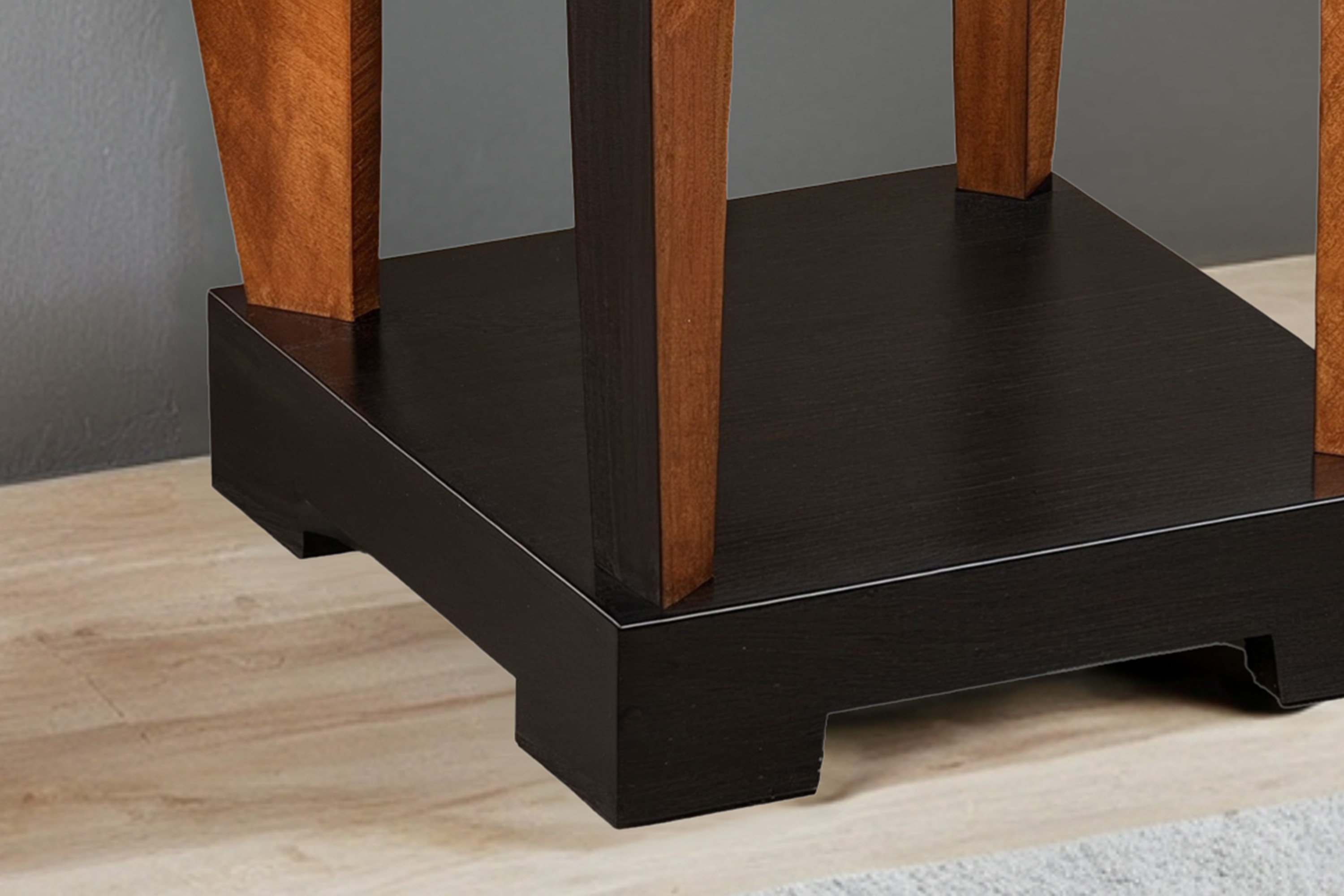 Art Deco side table with walnut and black lacquer