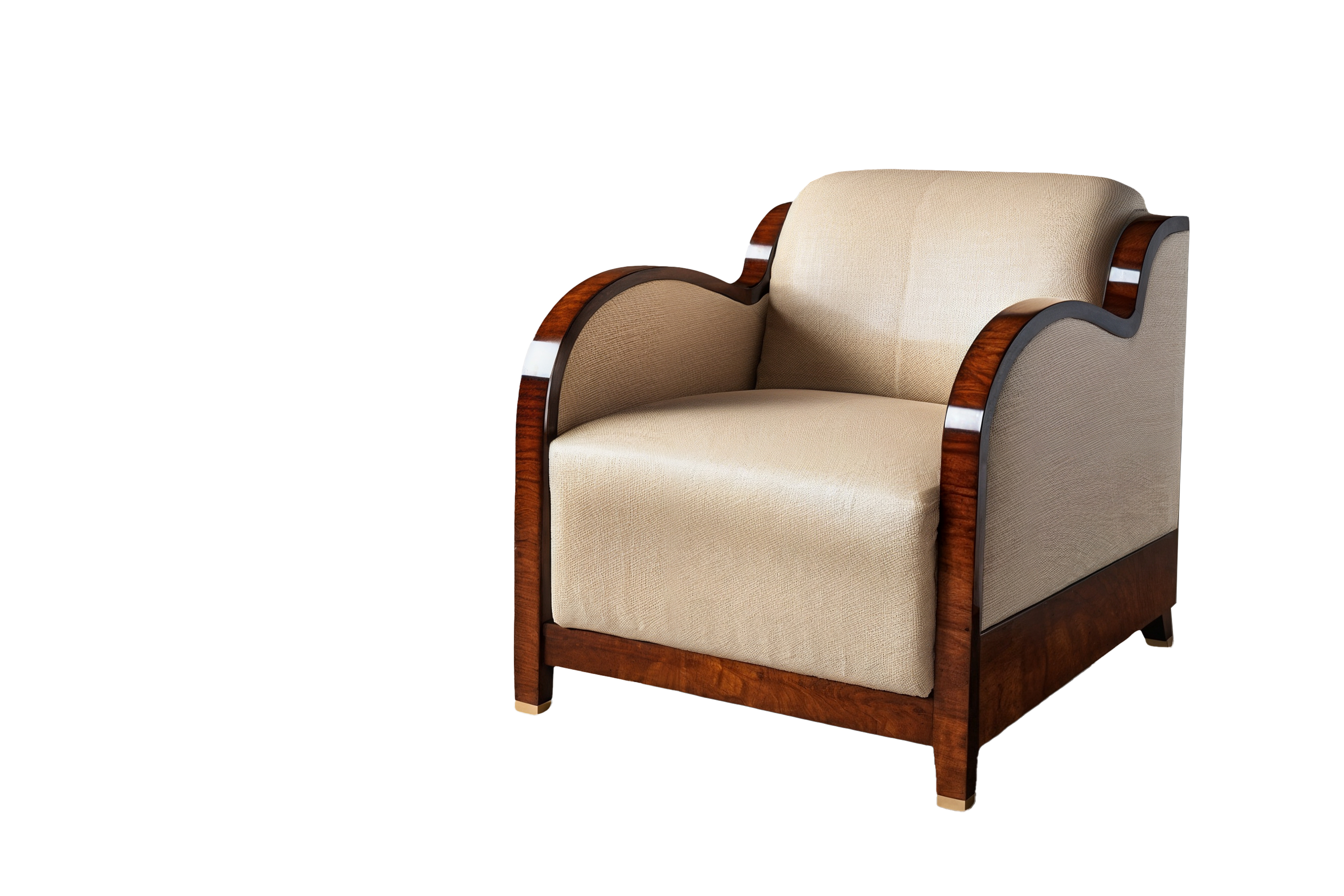 Fascinating Art Deco armchair with mahogany veneer