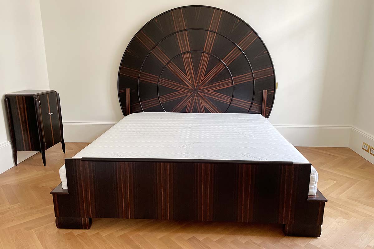 Art Deco bed "Lit Soleil" Inspired by Ruhlmann Émile-jacques