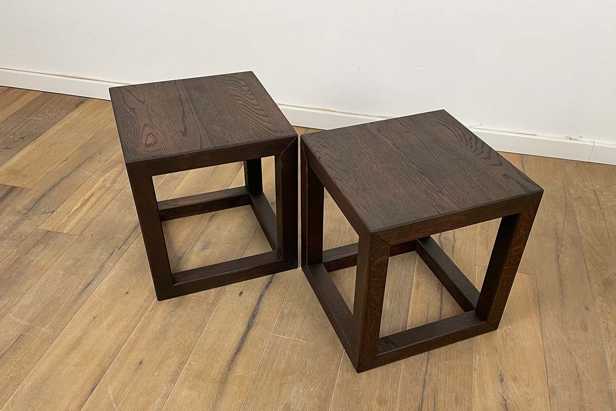 Side tables in dark oak
