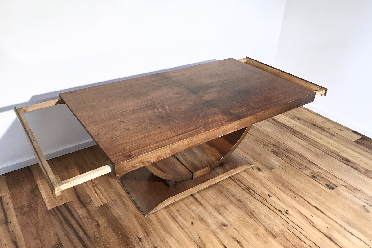 Art Deco gondola table with walnut from France