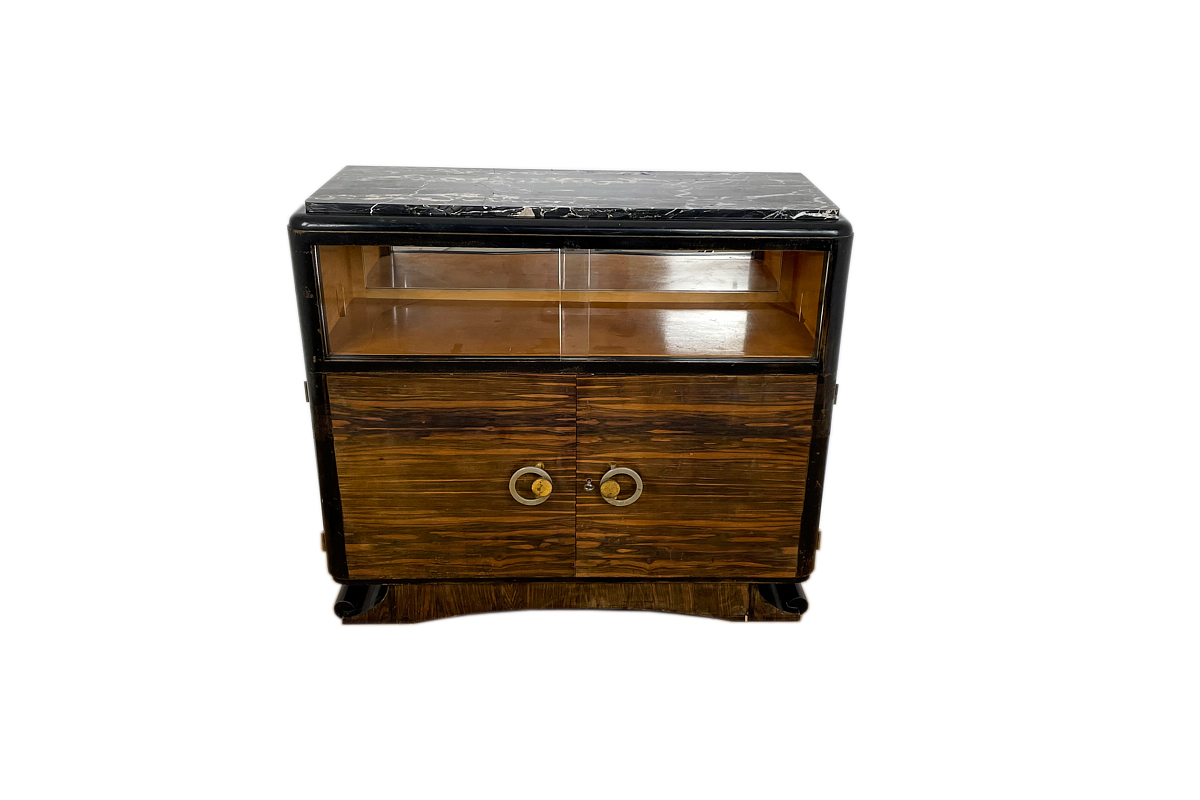 Art Deco chest of drawers from France with beautiful Makassar