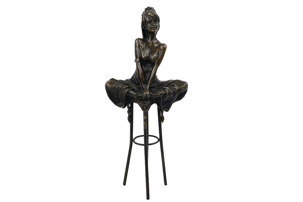 Bronze figure: woman on the stool