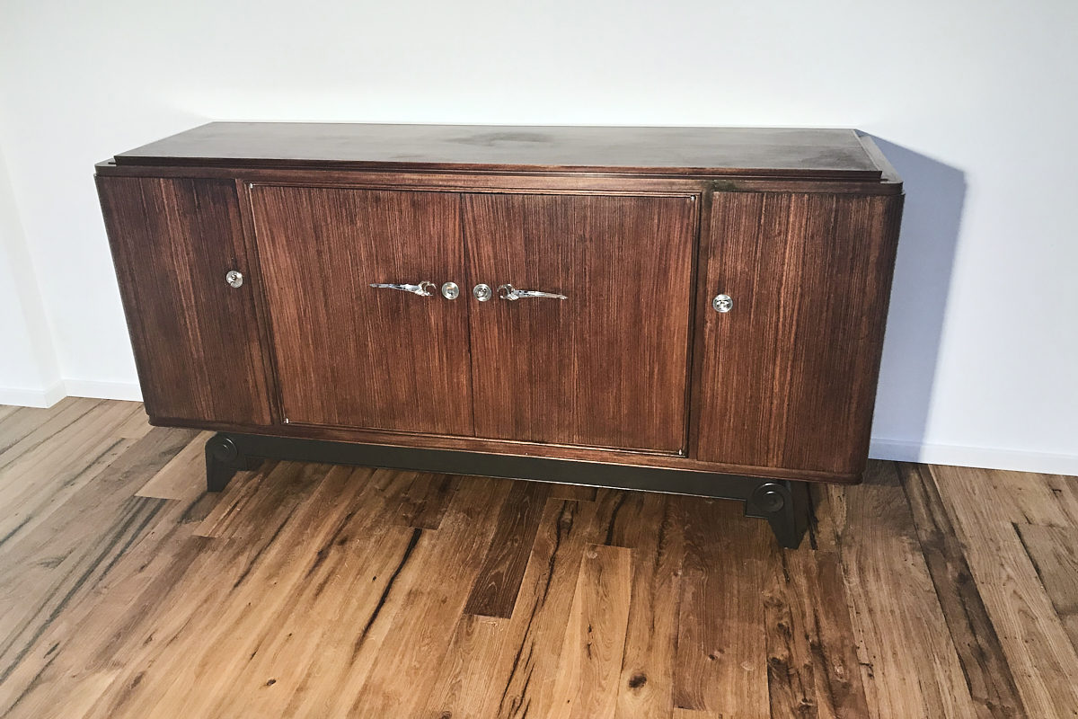 Art Deco rosewood sideboard from France around 1925 with a great foot