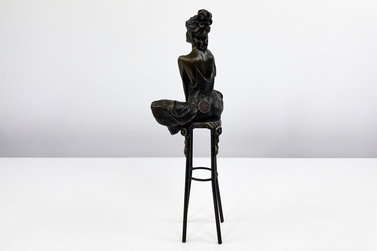 Bronze figure: woman on the stool
