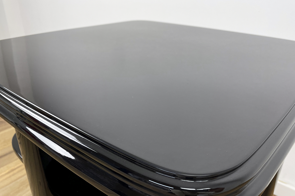 Art Deco Sidetable around 1935 from Germany in highgloss black Lacquer