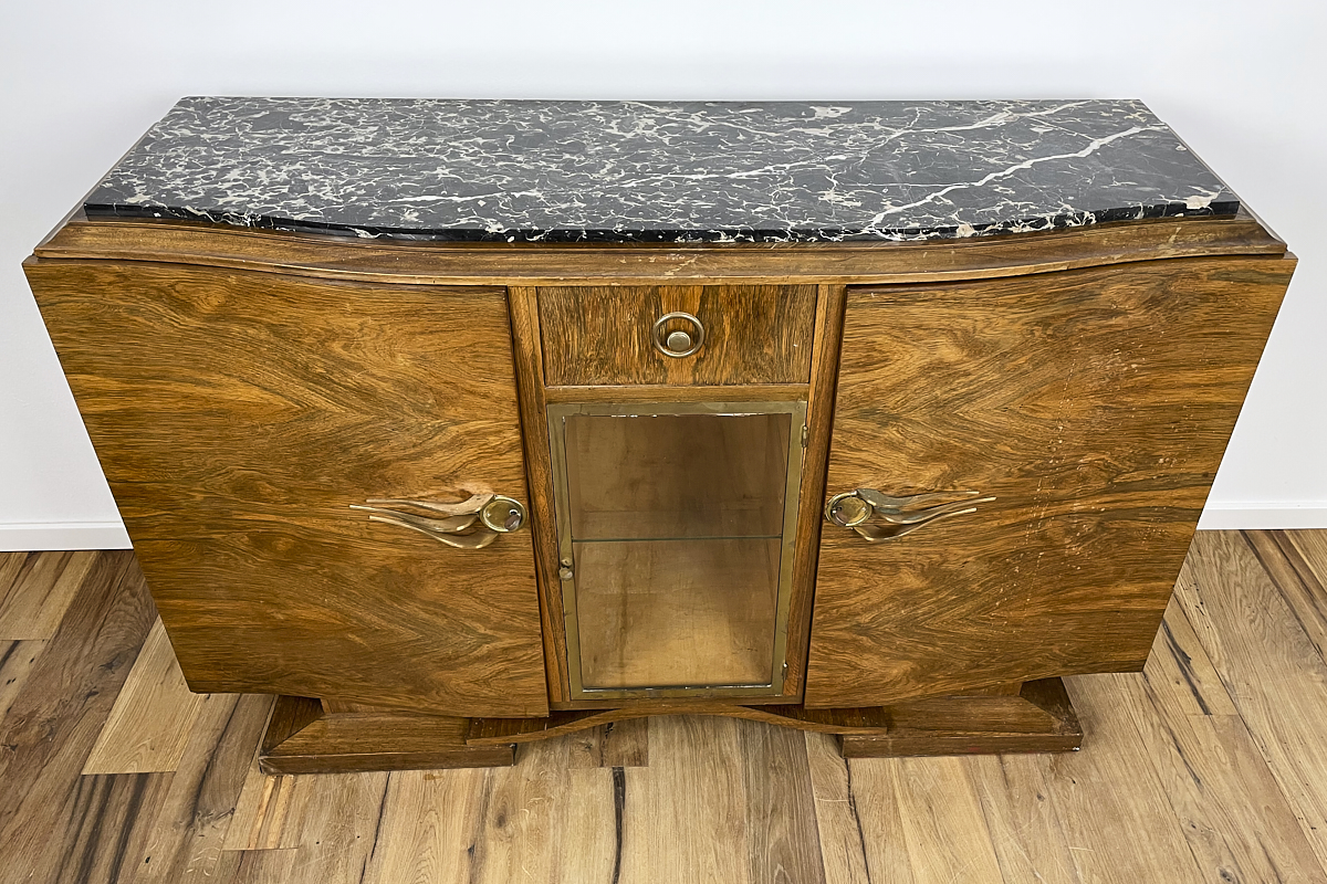 Art Deco sideboard from Paris around 1925 with walnut veneer
