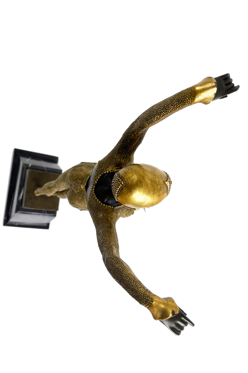 Golden Bronze Sculpture, Dancer "Dourga" by D.H. Chiparus