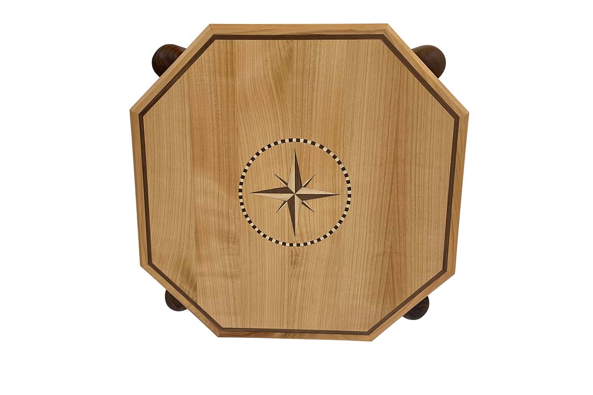 Art Deco style side table inspired by Ruhlmann, with marquetry work