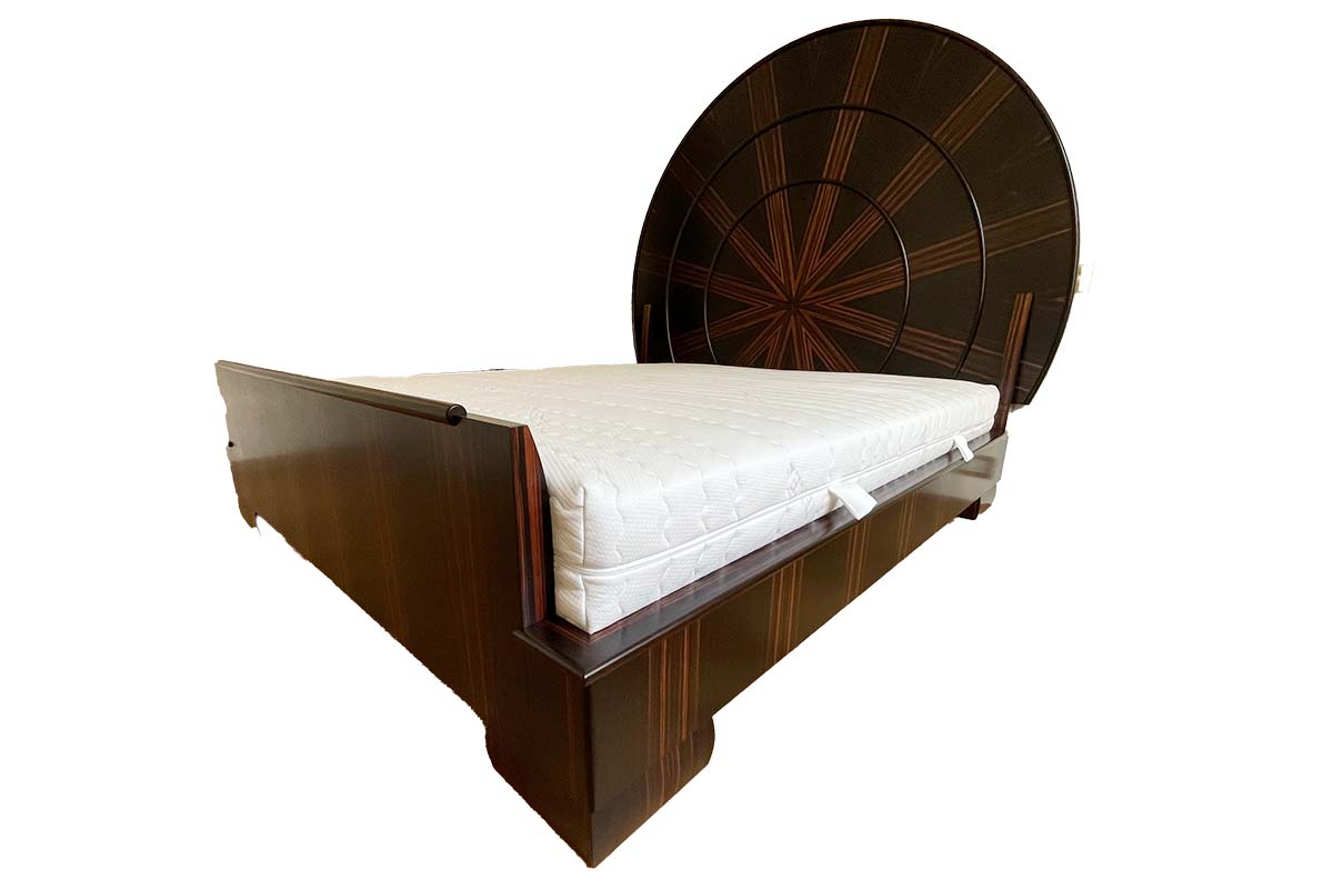 Art Deco bed "Lit Soleil" Inspired by Ruhlmann Émile-jacques