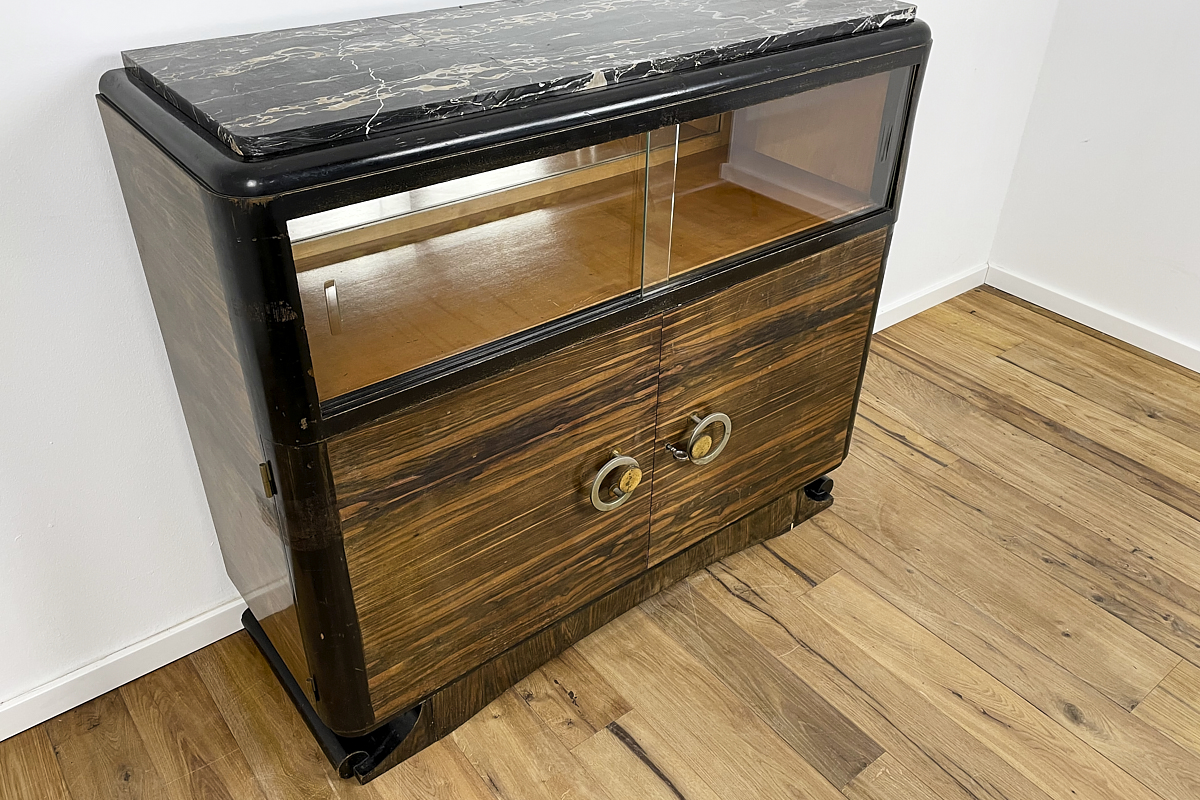 Art Deco chest of drawers from France with beautiful Makassar