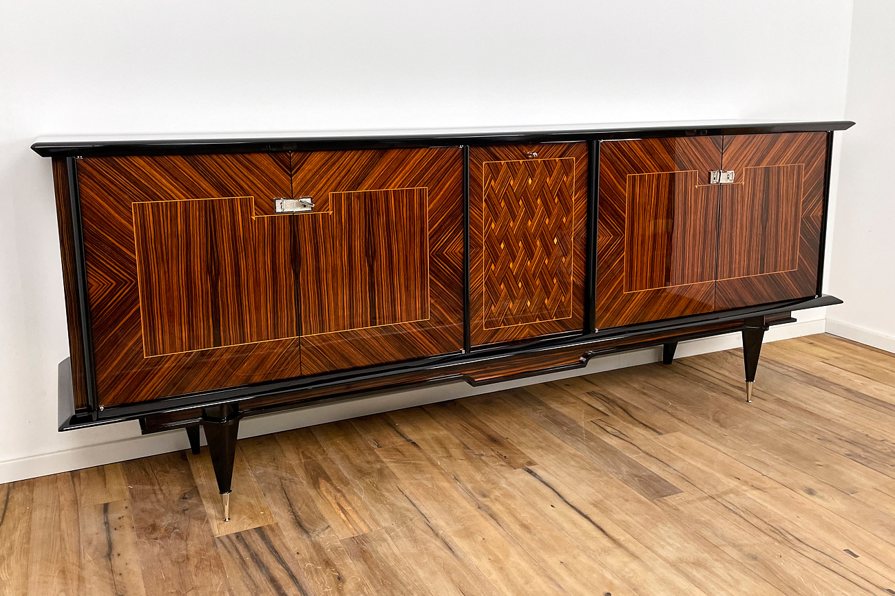  Sideboard from the 50s in Art Deco style with macassar veneer