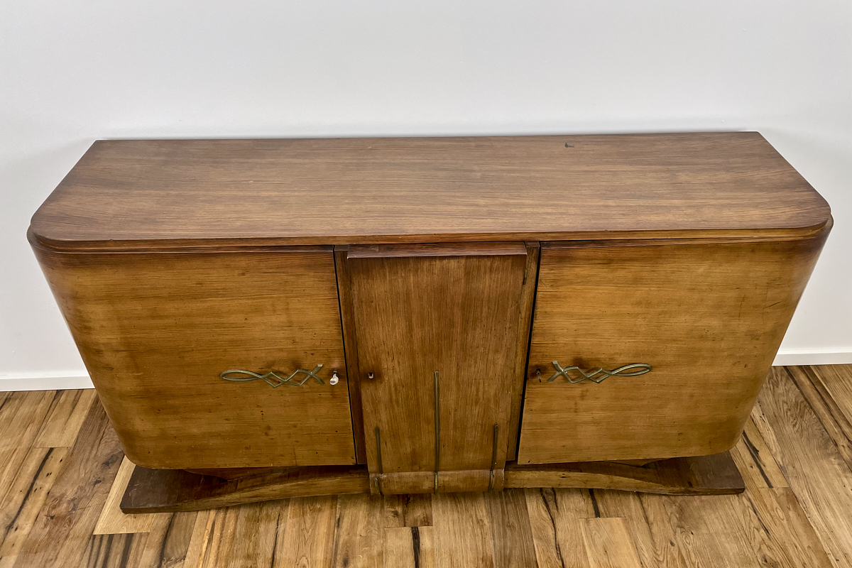   Art Deco sideboard made of rosewood with brass applications Paris around 1920