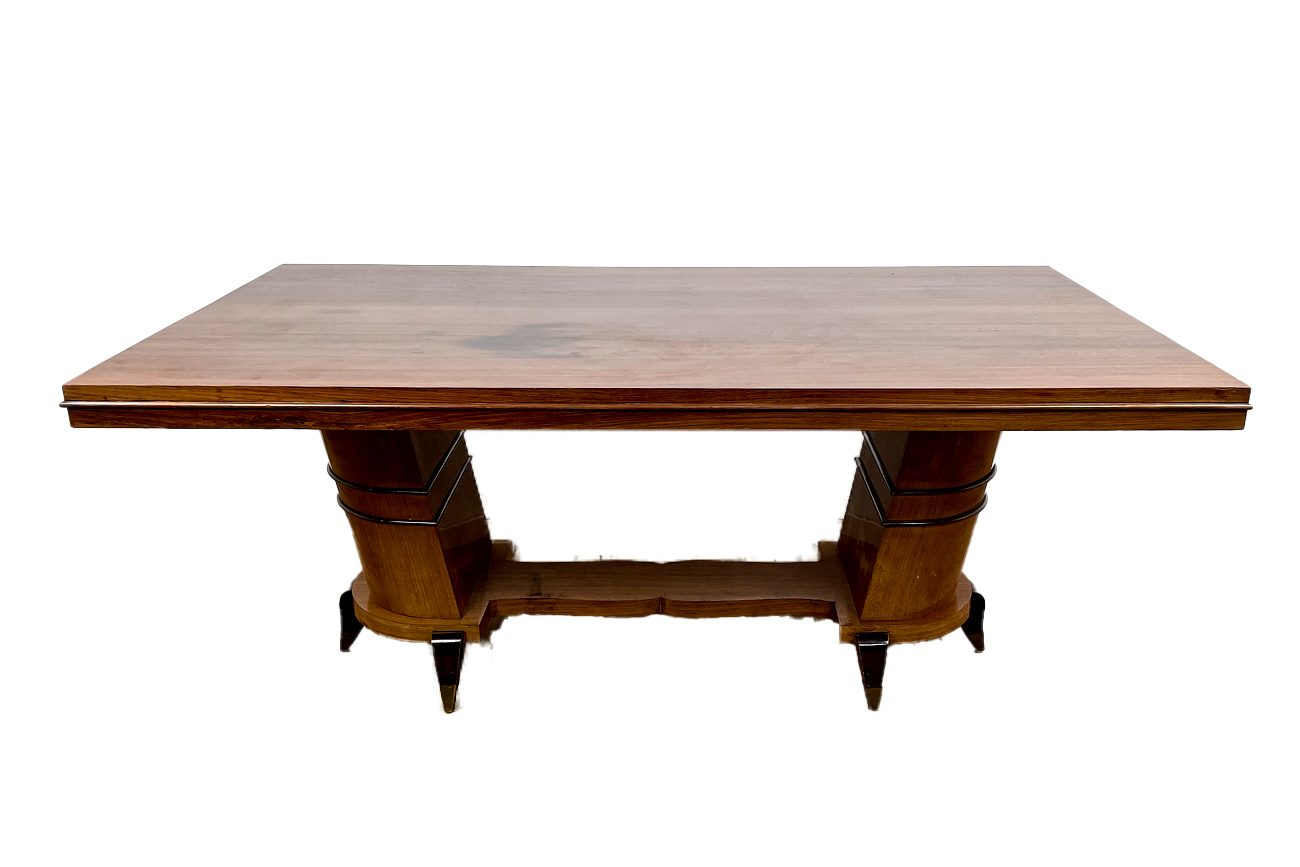 Art Deco dining table in rosewood with an unusual base
