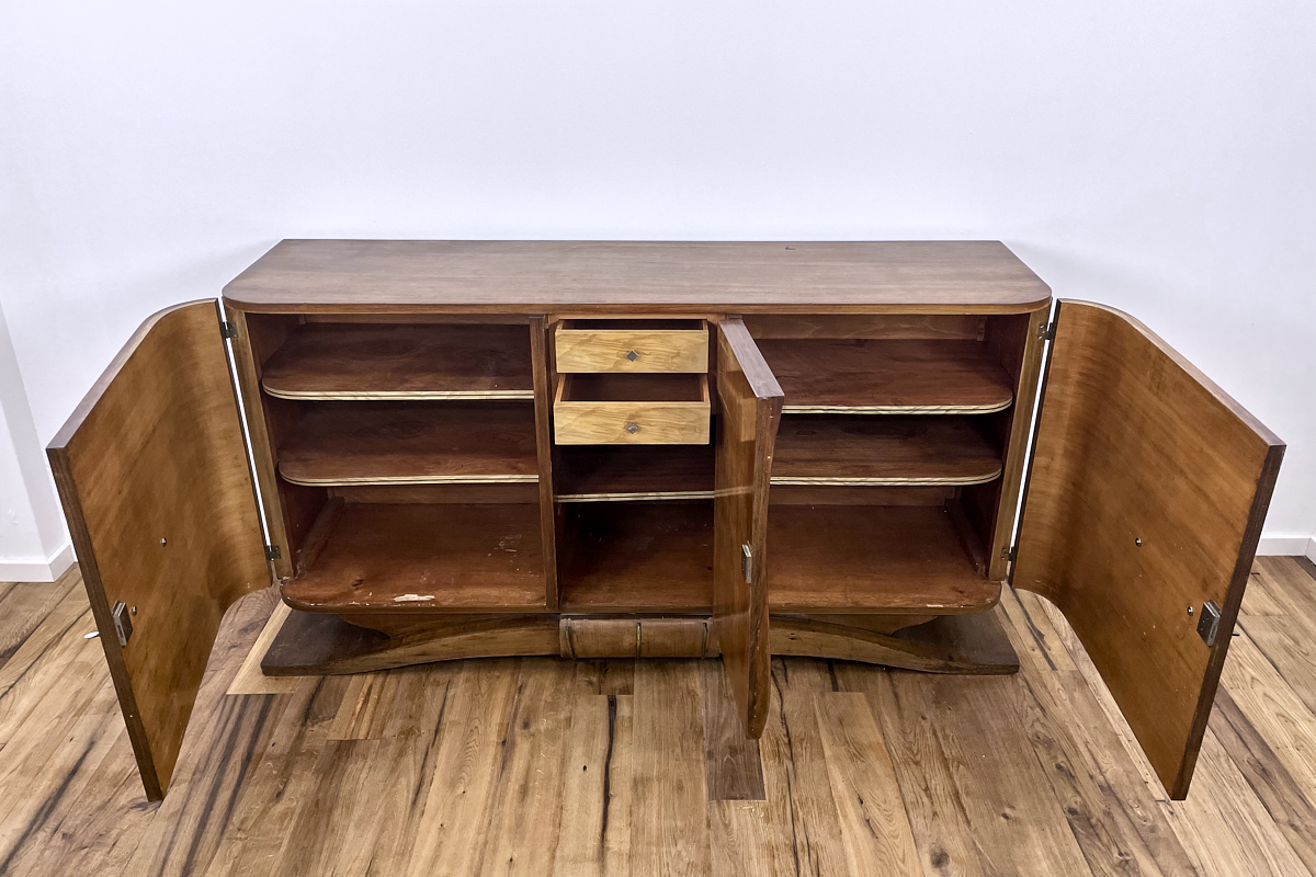   Art Deco sideboard made of rosewood with brass applications Paris around 1920