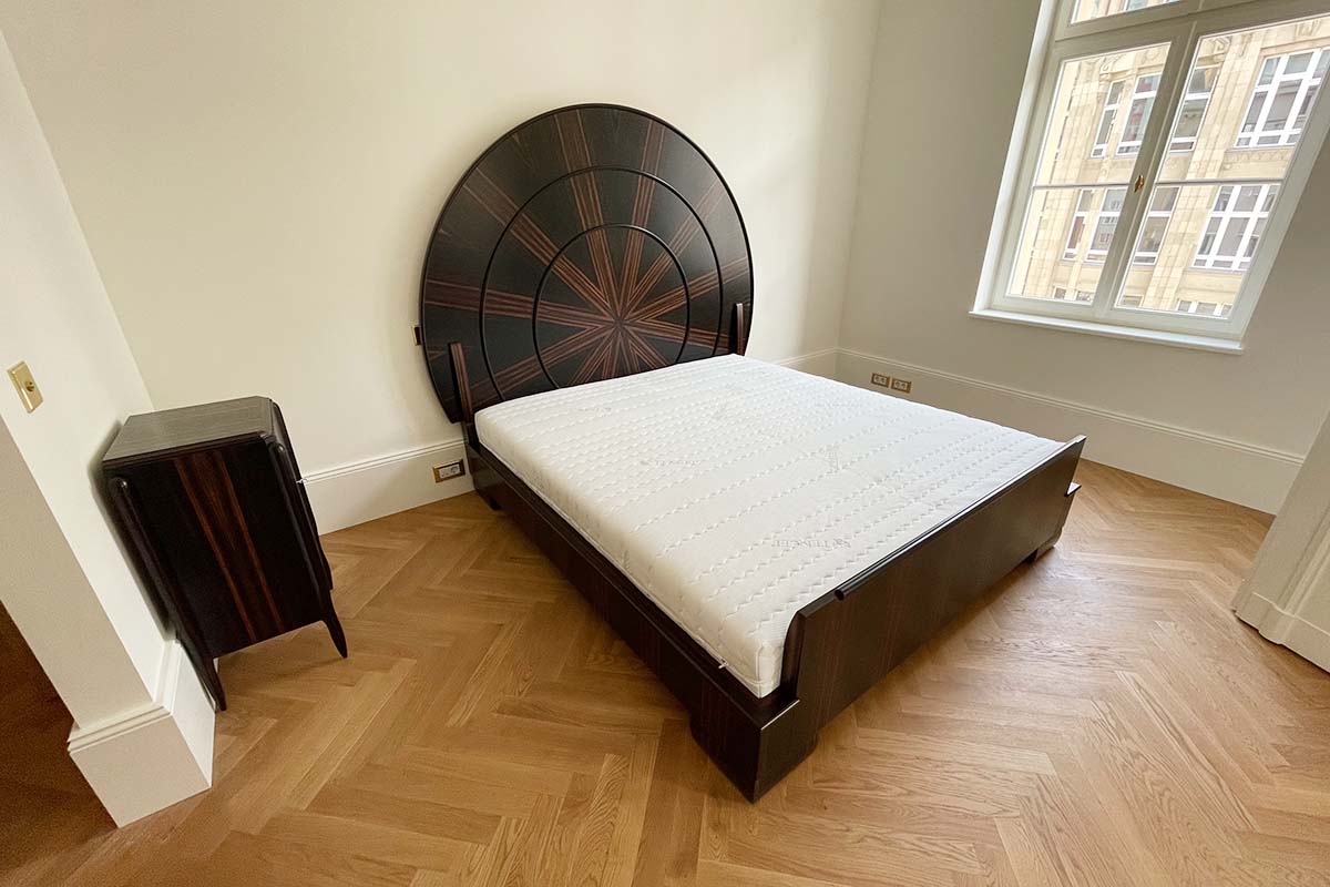 Art Deco bed "Lit Soleil" Inspired by Ruhlmann Émile-jacques