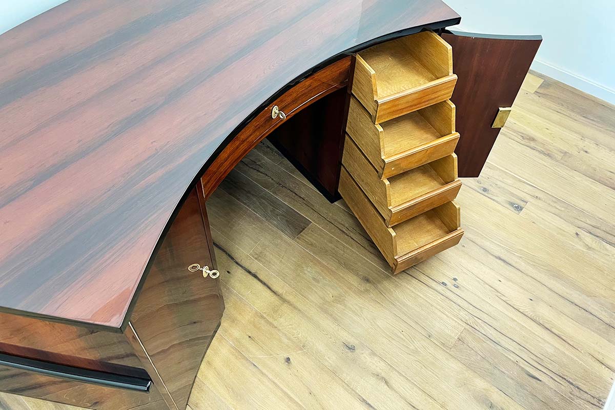 Art Deco Desk from Paris "Villa des Arts" in Rosewood