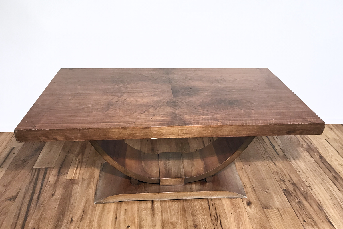 Art Deco gondola table with walnut from France
