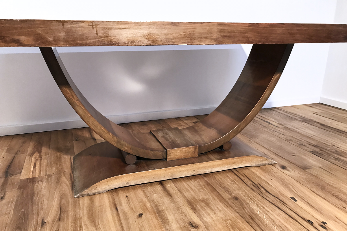 Art Deco gondola table with walnut from France