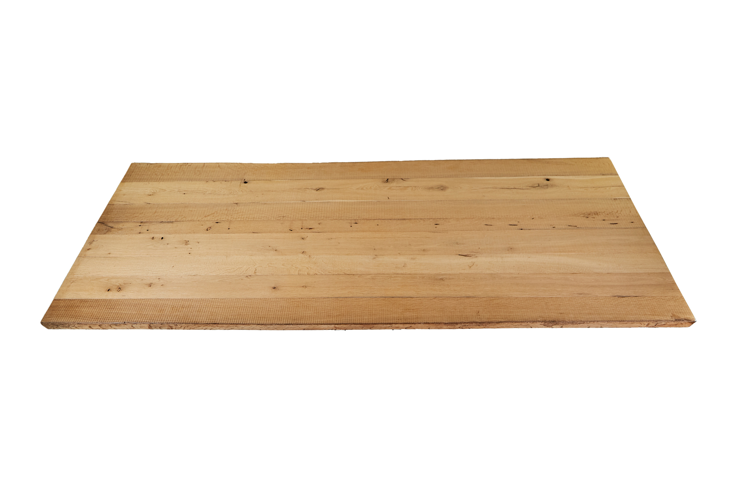 Beautiful rough table top made of reclaimed oak wood