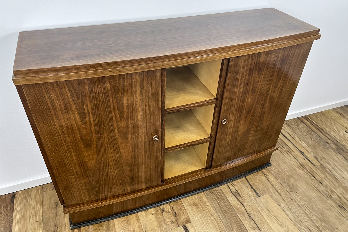 Art Deco chest of drawers / bar in rosewood from France around 1935 with an open compartment