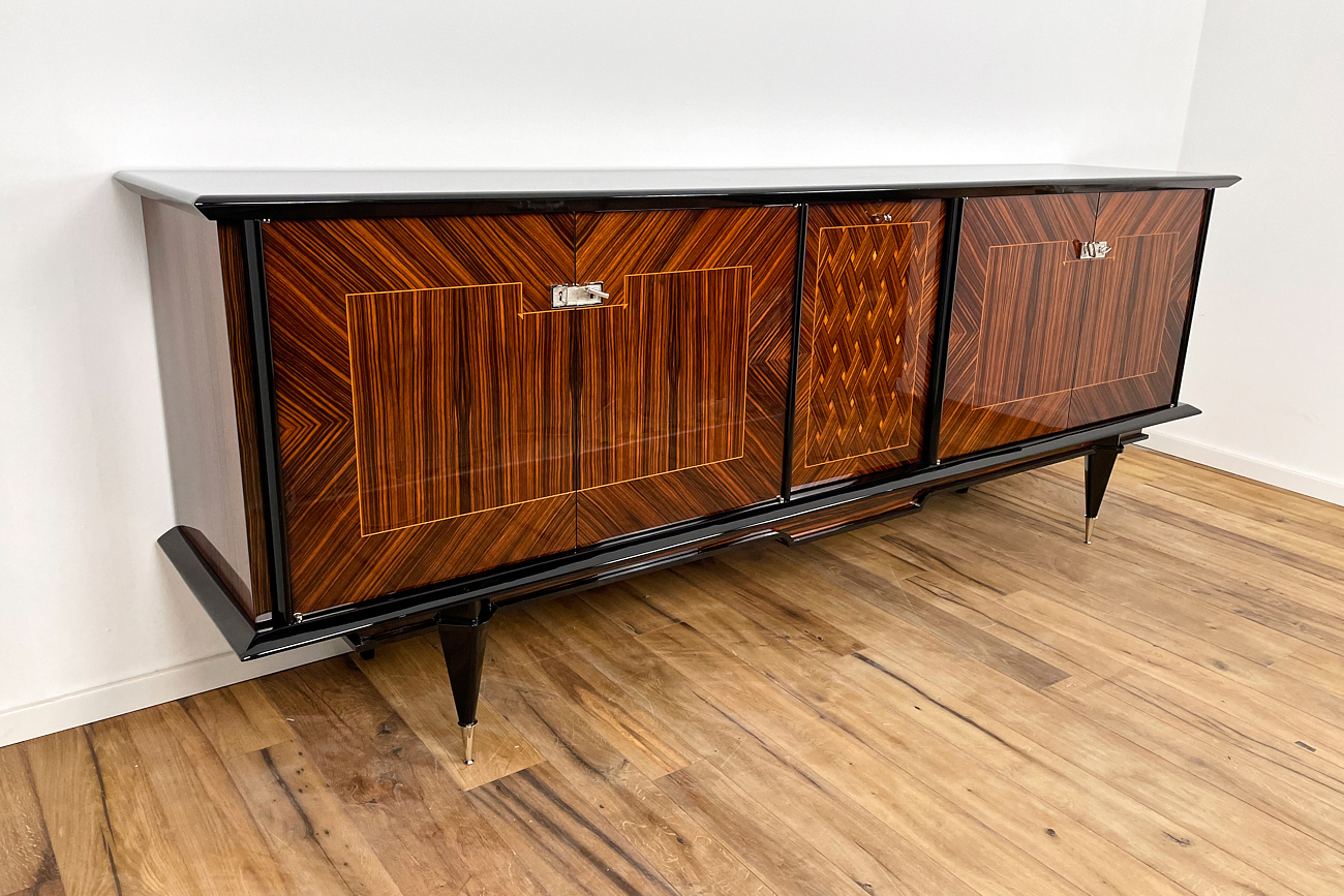  Sideboard from the 50s in Art Deco style with macassar veneer