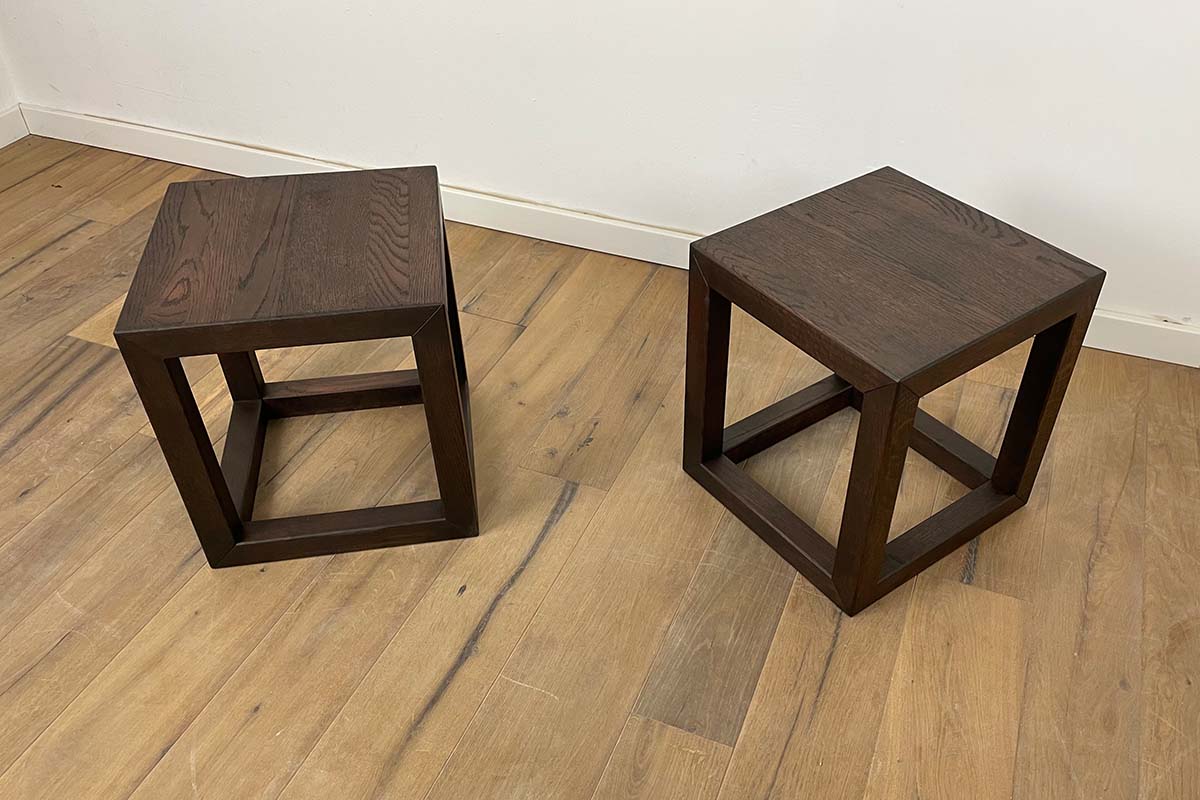 Side tables in dark oak