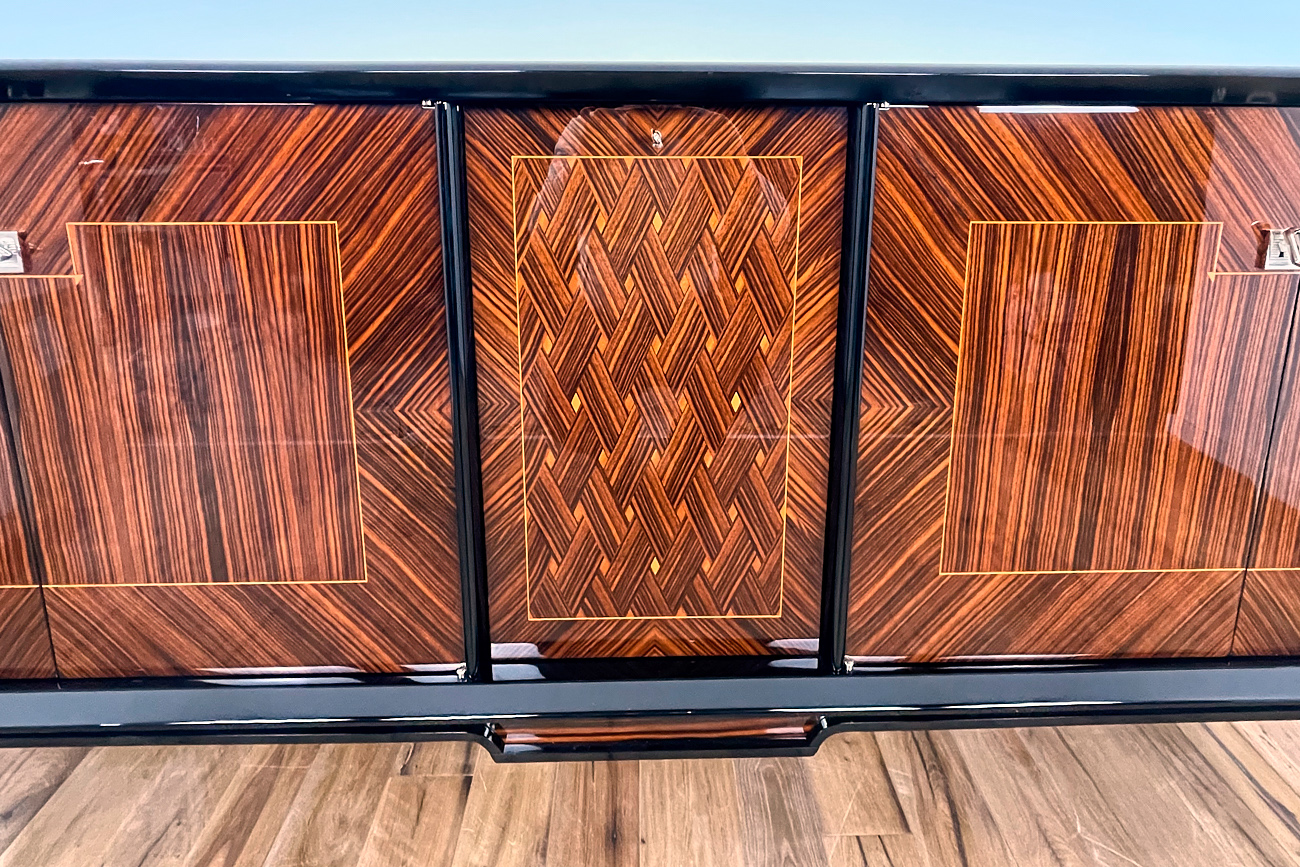  Sideboard from the 50s in Art Deco style with macassar veneer