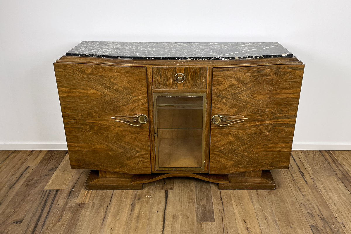 Art Deco sideboard from Paris around 1925 with walnut veneer