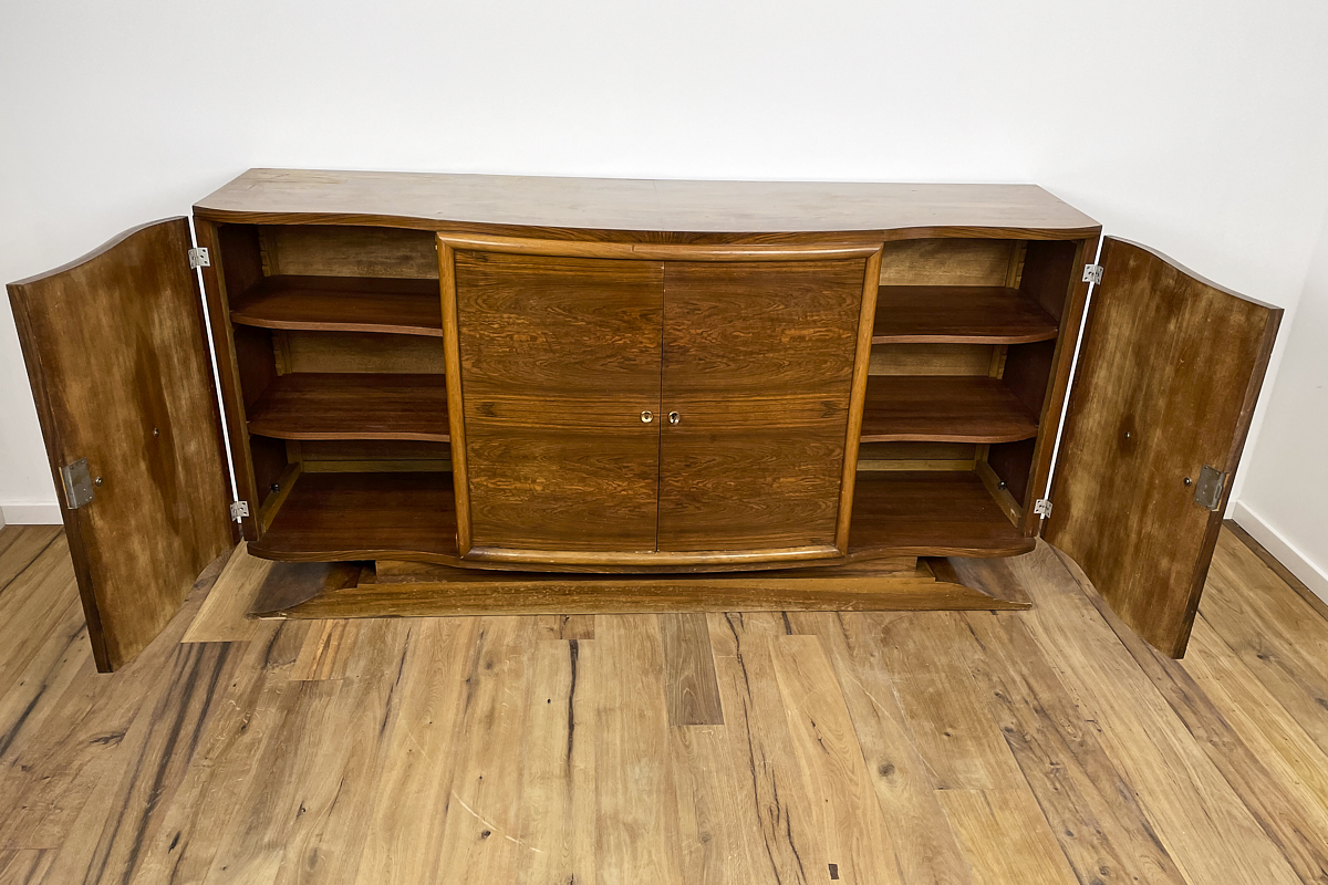 Art Deco sideboard from France with a unique figured rosewood veneer