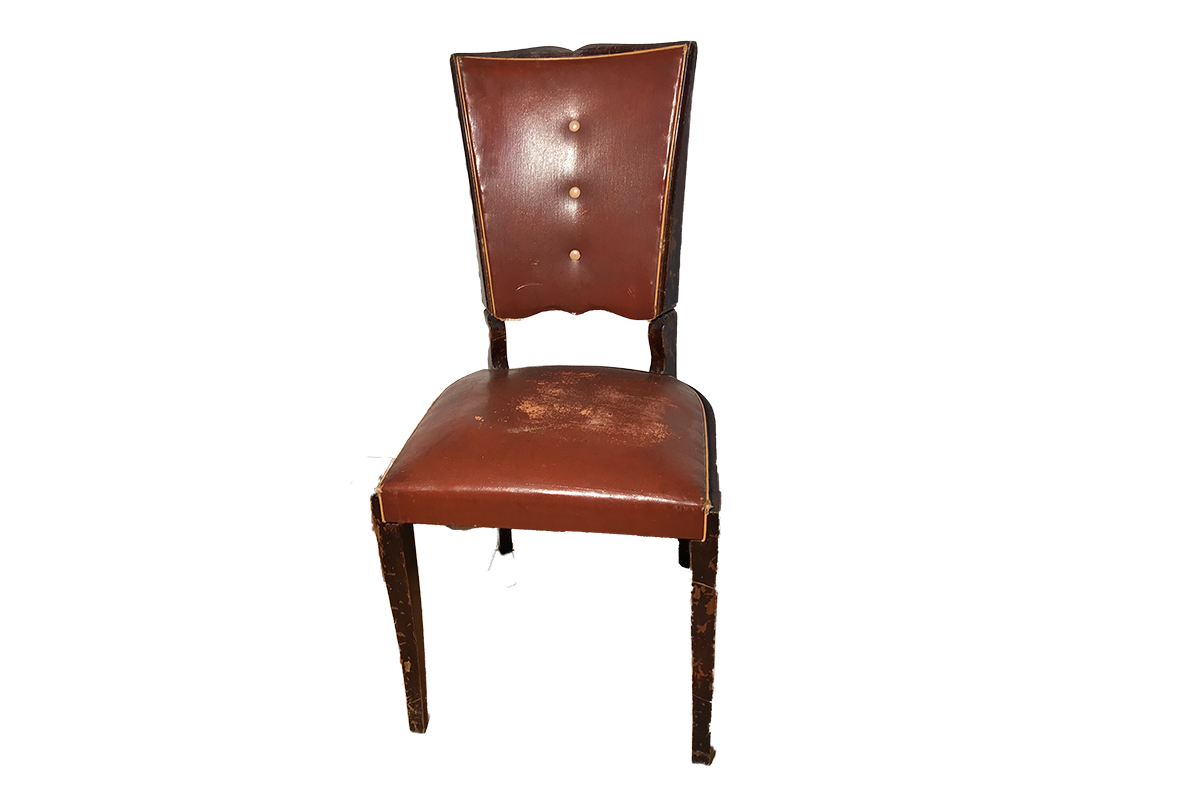 Art Deco chairs with red leather from France around 1930