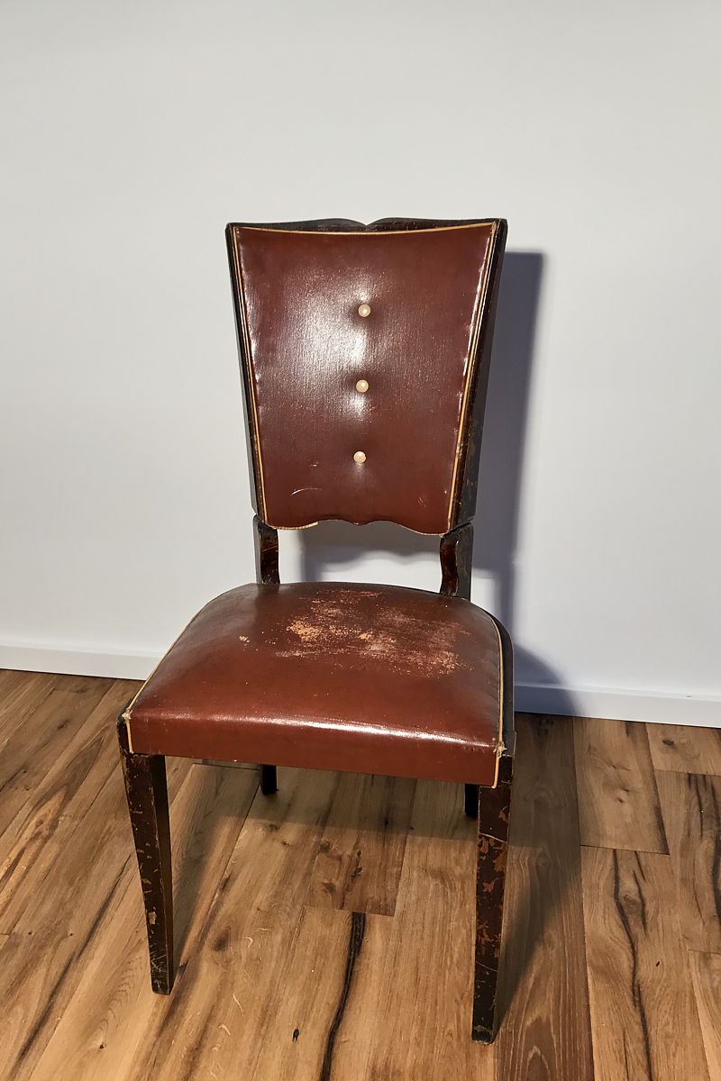 Art Deco chairs with red leather from France around 1930