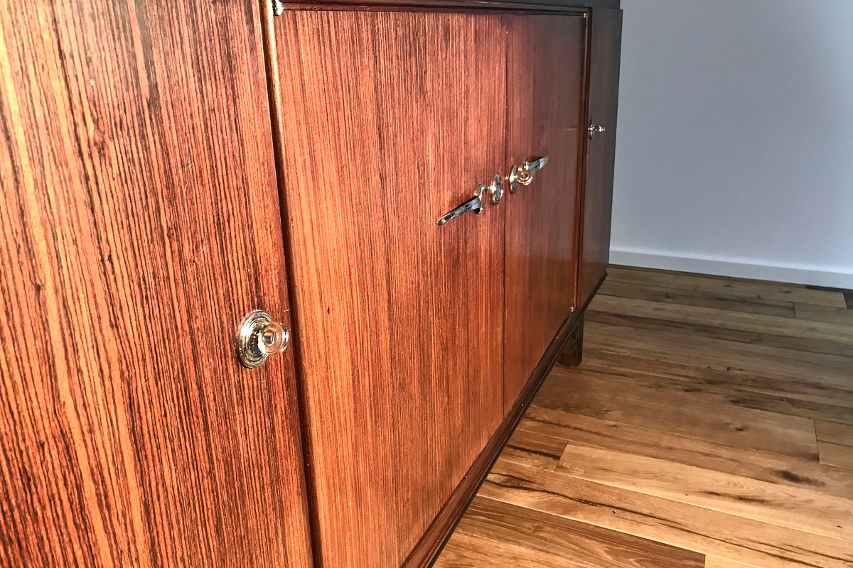 Art Deco rosewood sideboard from France around 1925 with a great foot
