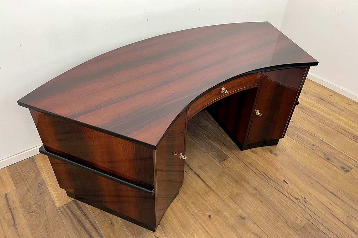 Art Deco Desk from Paris "Villa des Arts" in Rosewood