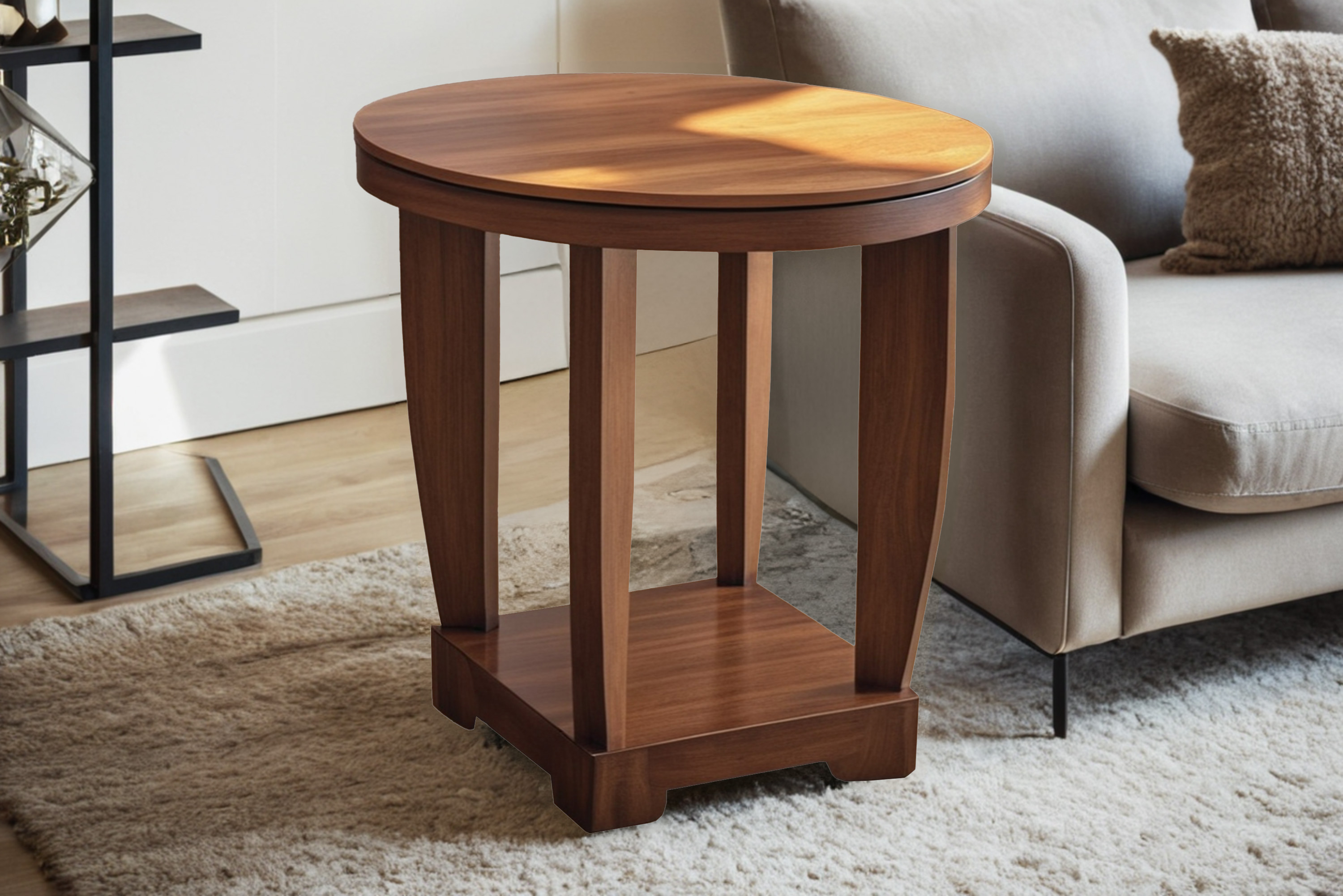 Art Deco side table with walnut
