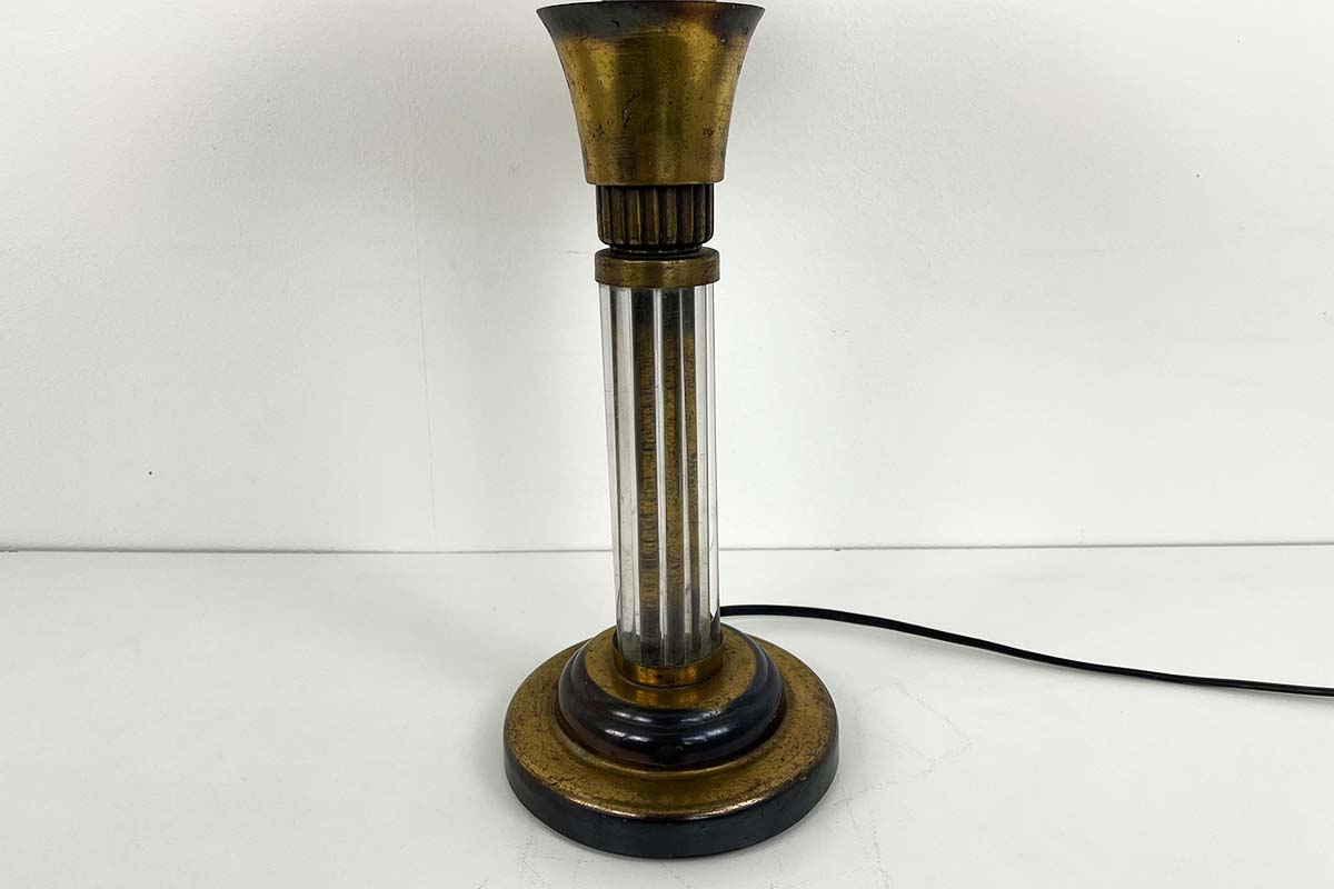 Art Deco table lamp in brass with glass rods