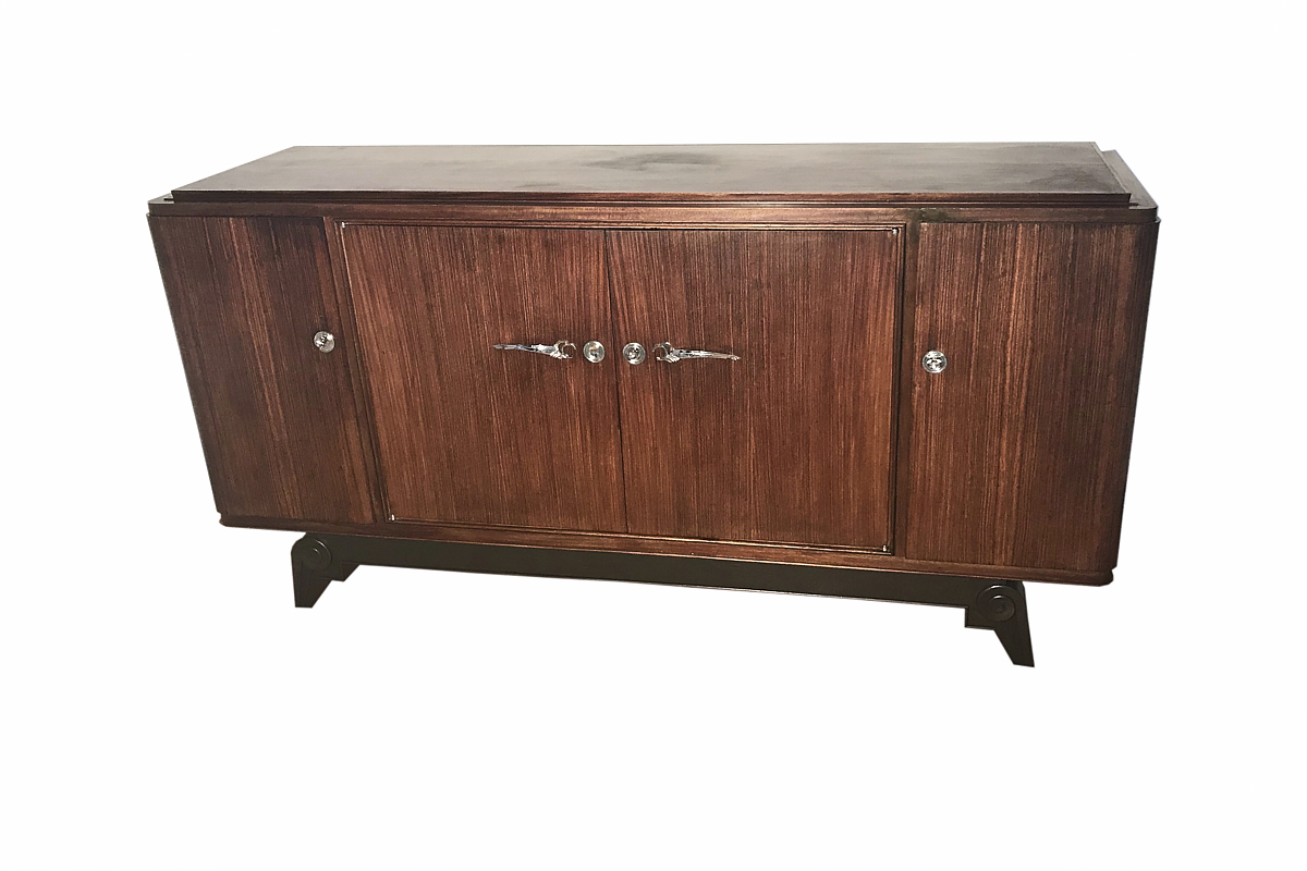 Art Deco rosewood sideboard from France around 1925 with a great foot